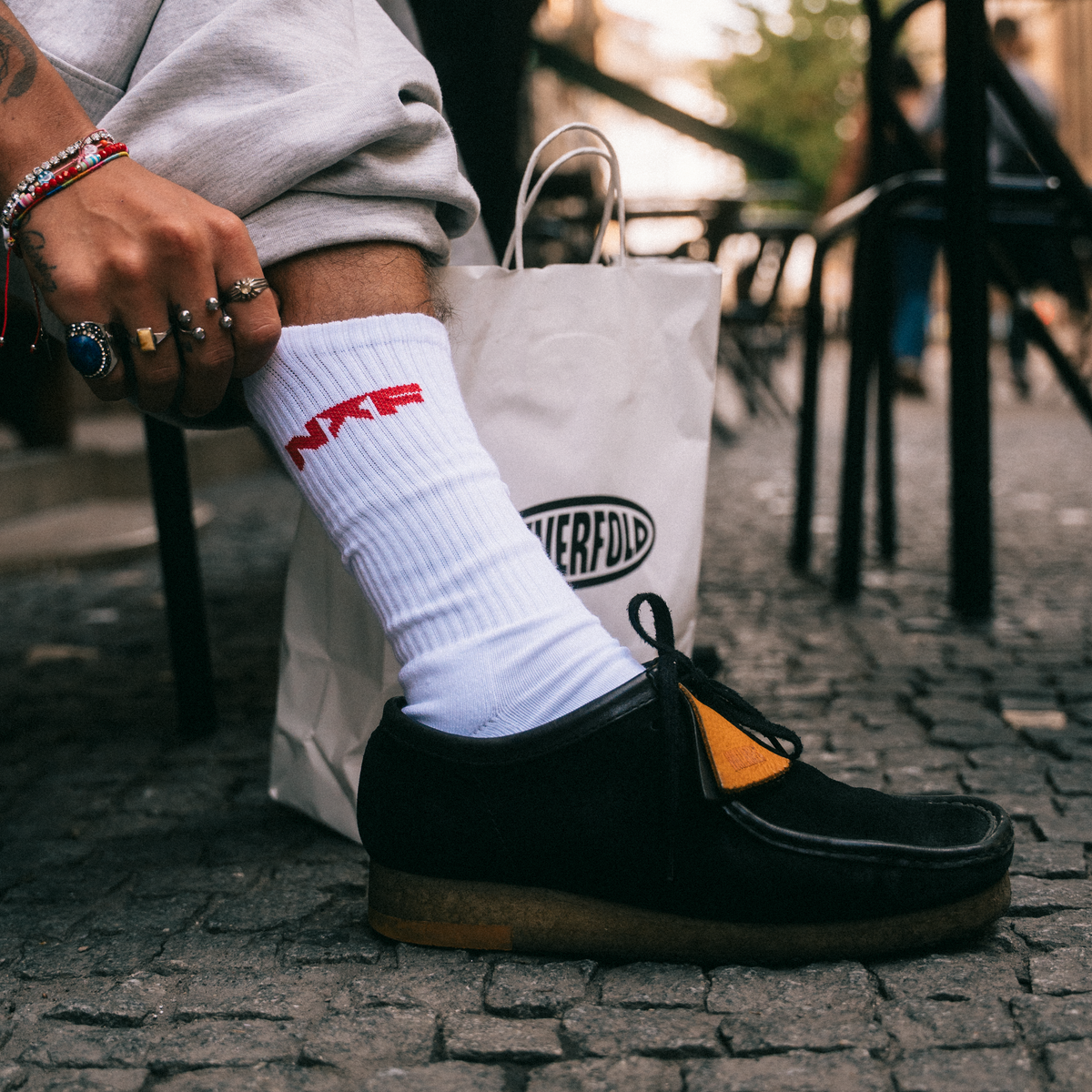 NF WHITE AND RED SOCKS