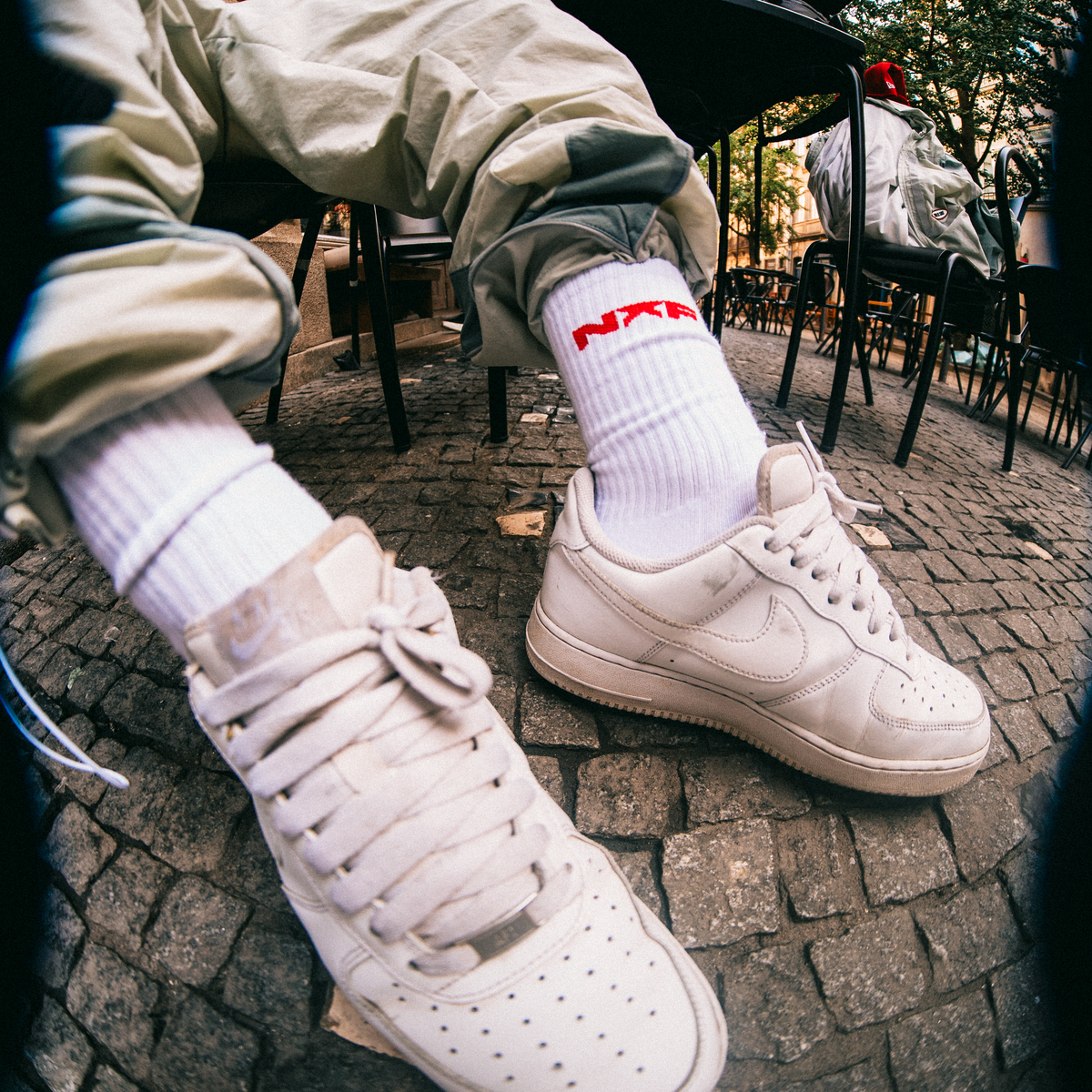 NF WHITE AND RED SOCKS