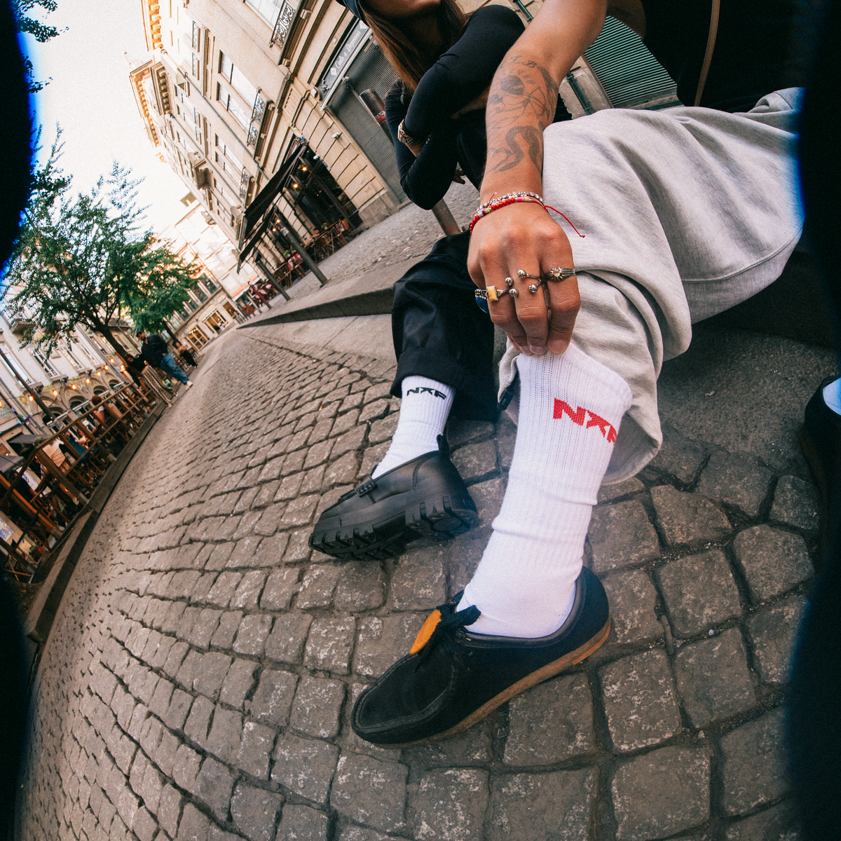NF WHITE AND RED SOCKS